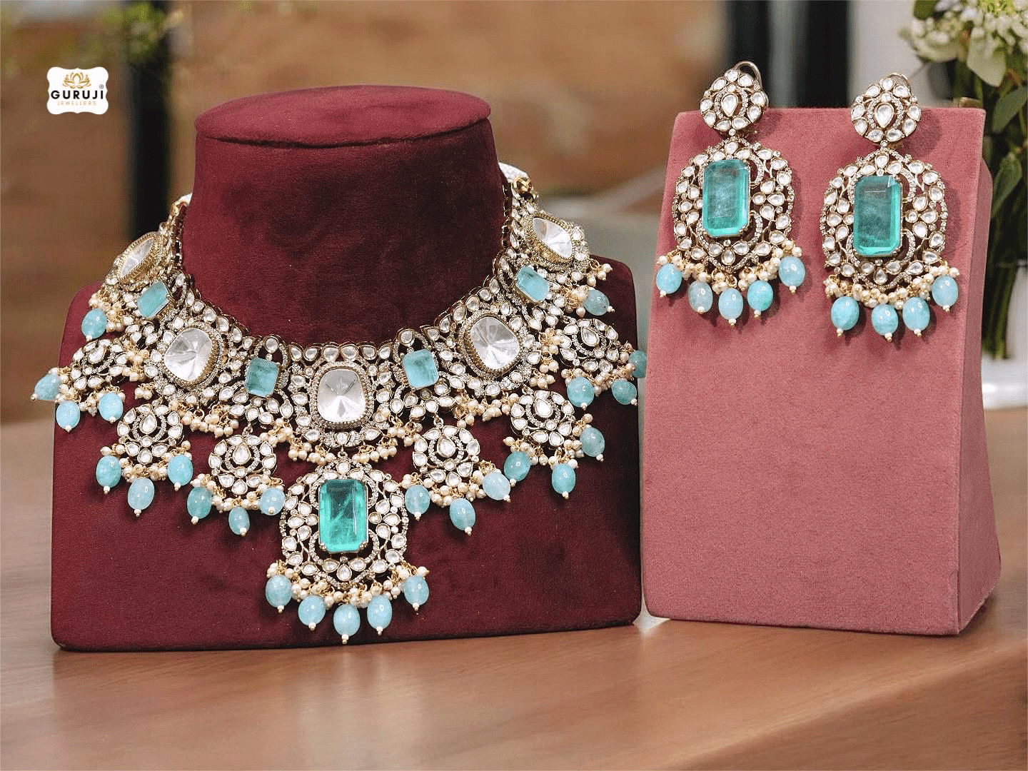 Exquisite Bridal Green Emerald Choker Necklace Set