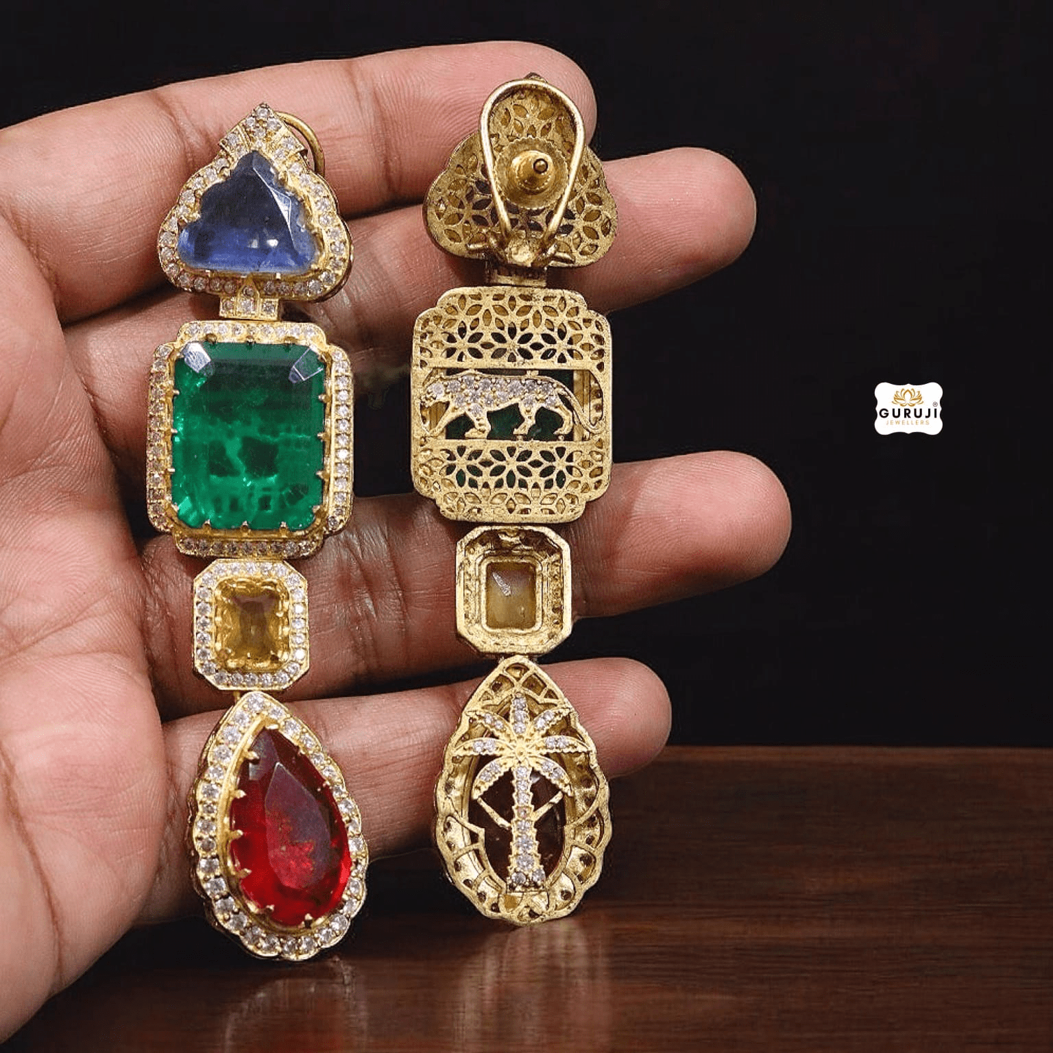 Sabyasachi Inspired – Artisanal Doublet Stone Danglers