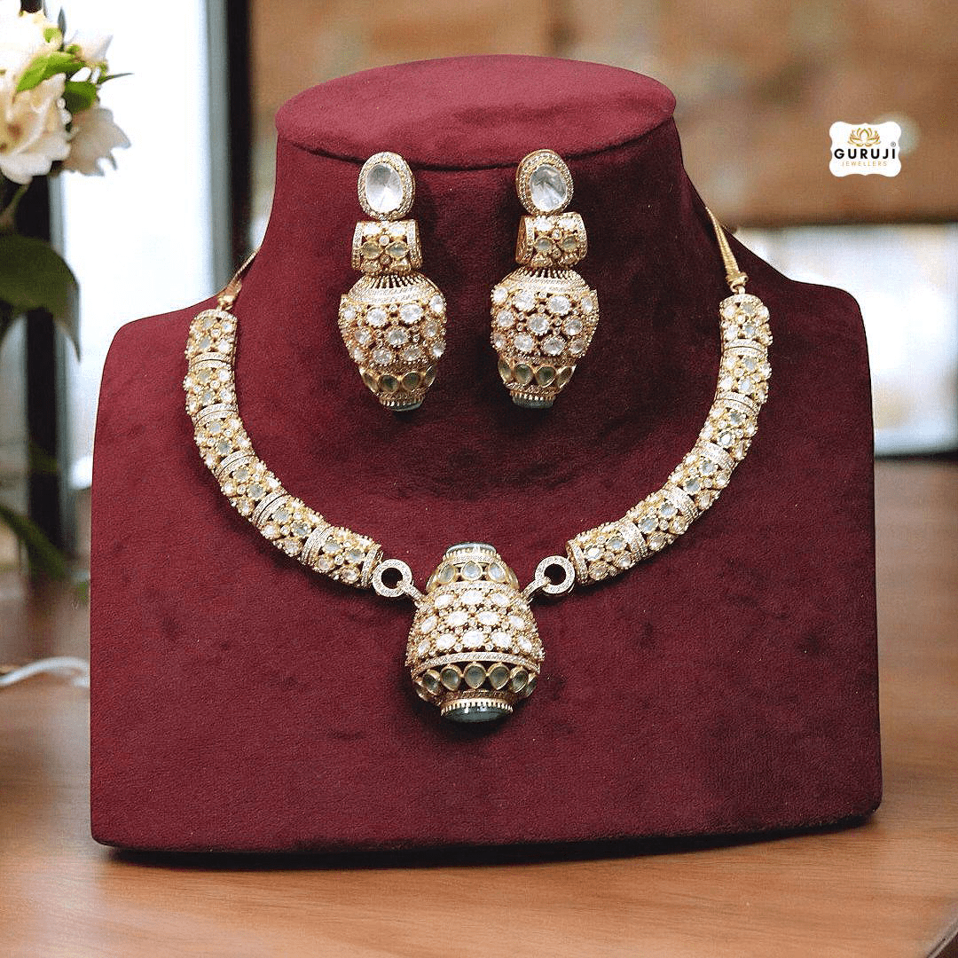 Regal Hasli Necklace Set with Intricate Detailing