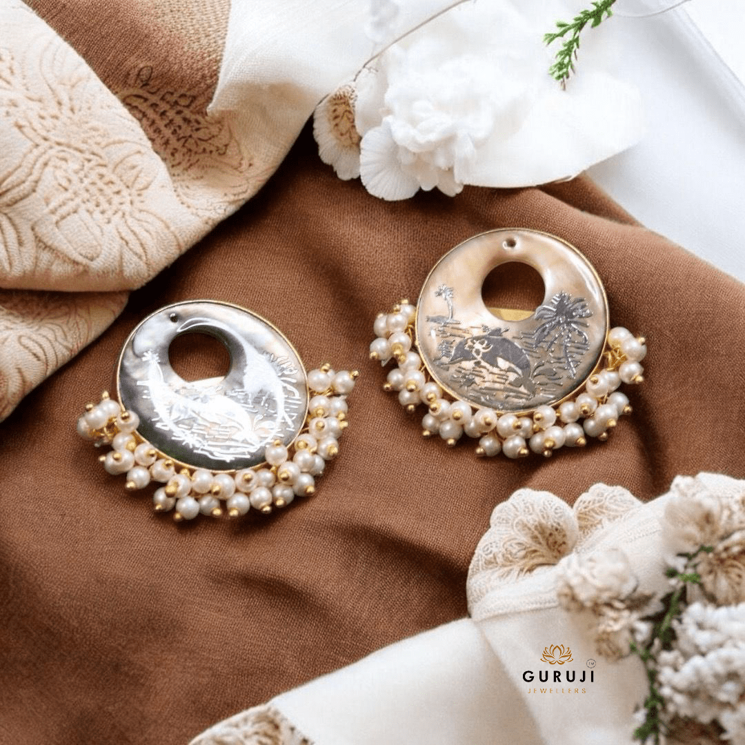 Timeless Handmade Earrings with Natural Stone and Pearl Accents