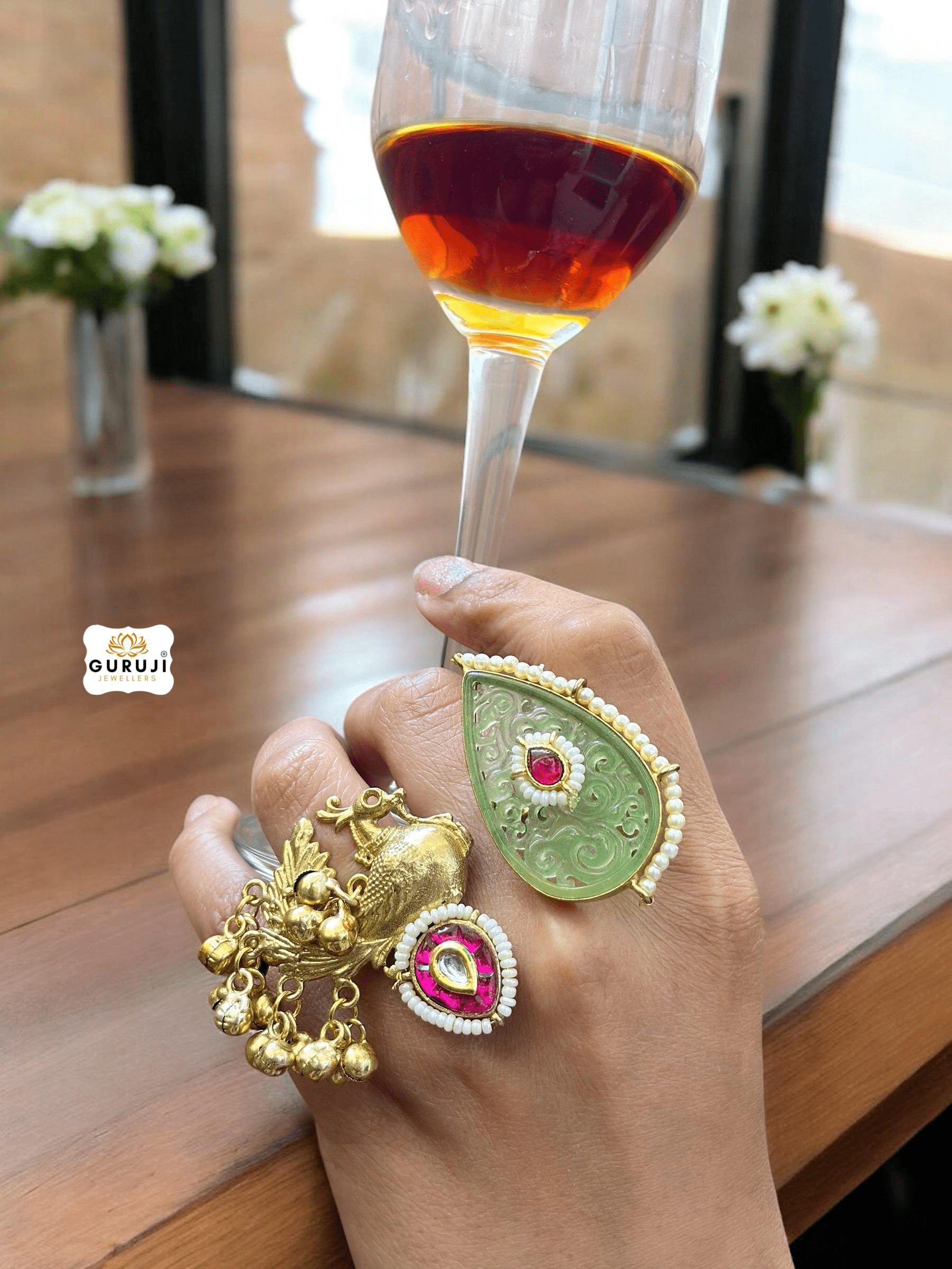 Ornate Bird-Inspired Statement Ring