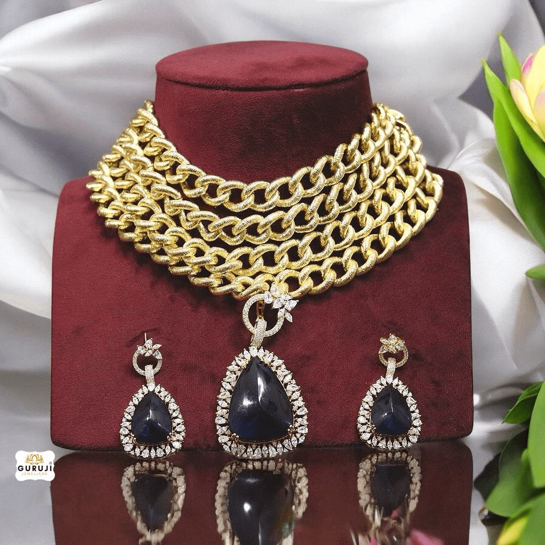 Statement Multi-Strand Textured Chain Necklace Set