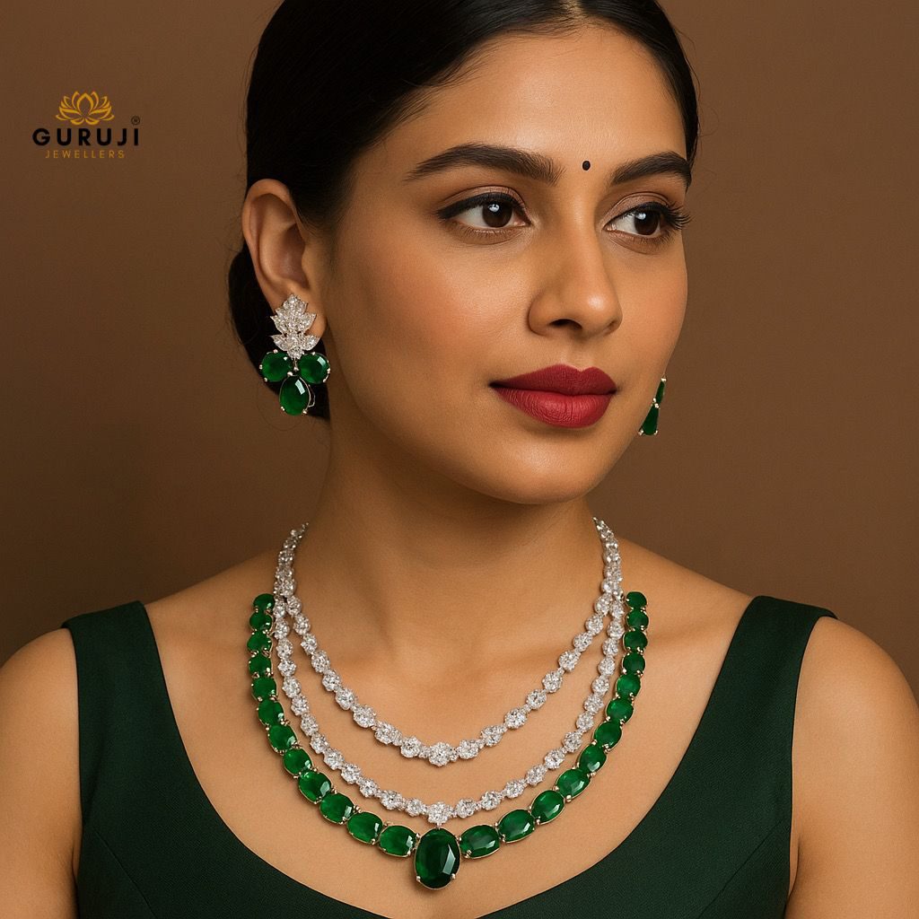 Timeless Bloom CZ Necklace Set